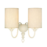 David Hunt Lighting Flemish Double Wall Light Cream Complete with Shades FLE0933